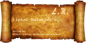 Liptai Malakiás névjegykártya